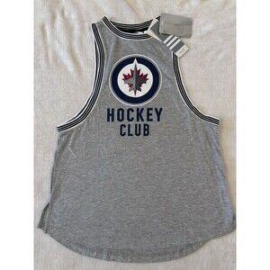 Winnipeg Jets Club Shirt Tank Top Womens Ladies SMALL Adidas NHL Hockey Gray